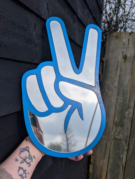 Peace Out Mirror Blue