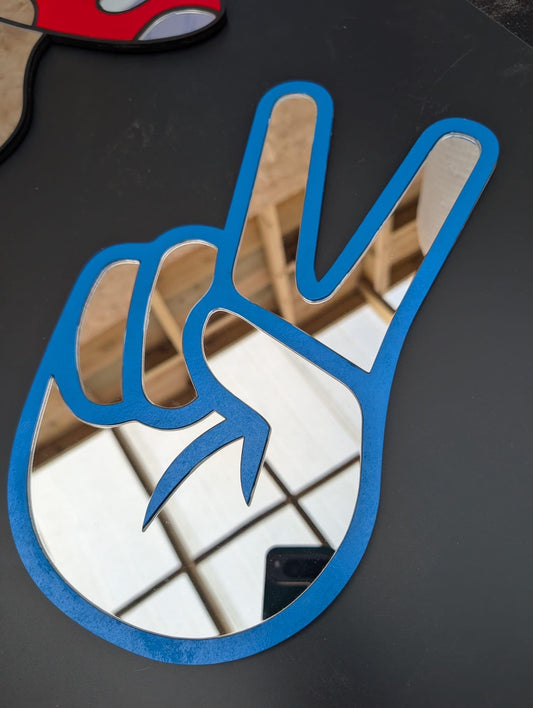 Peace Out Mirror Blue