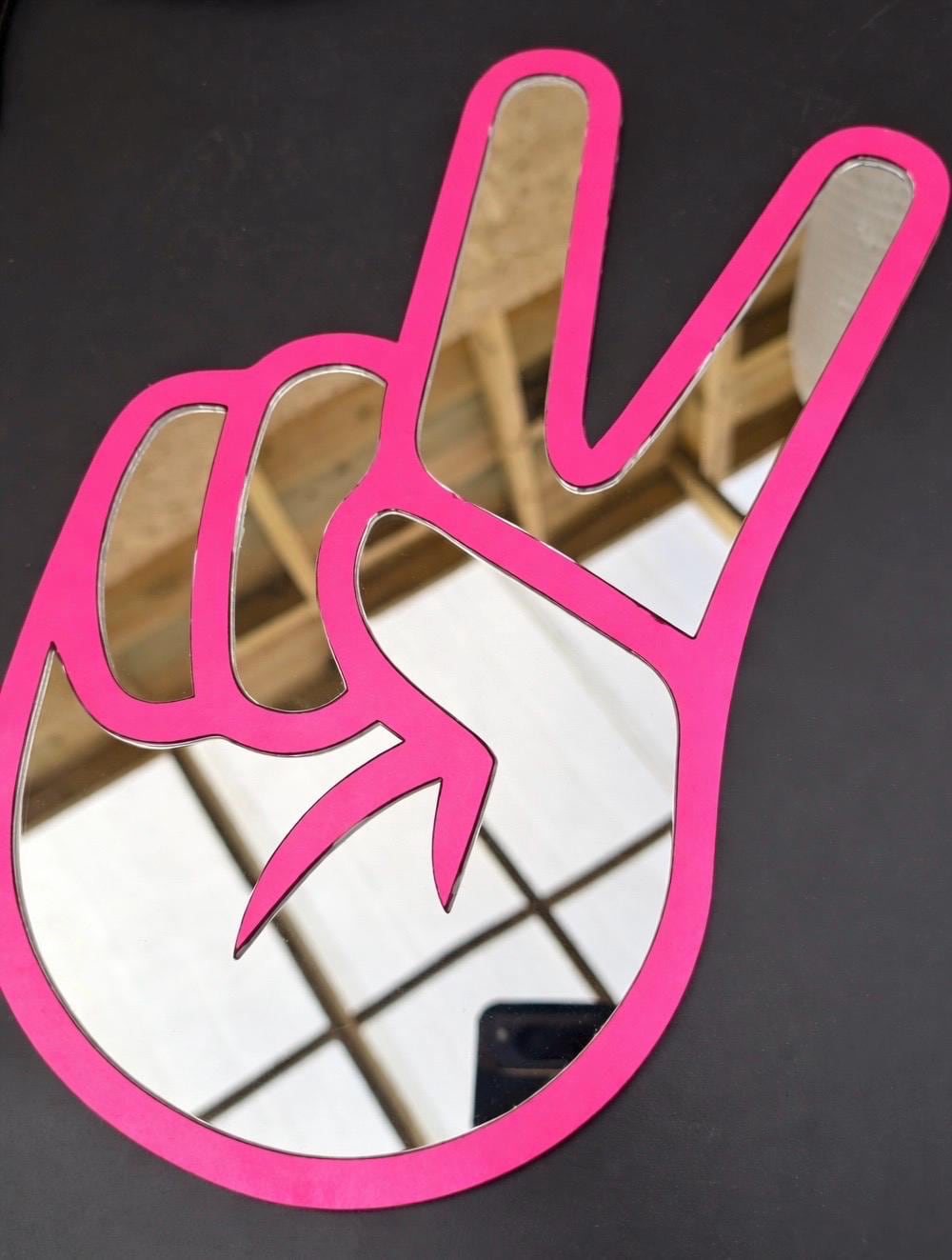 Peace Out Mirror Pink