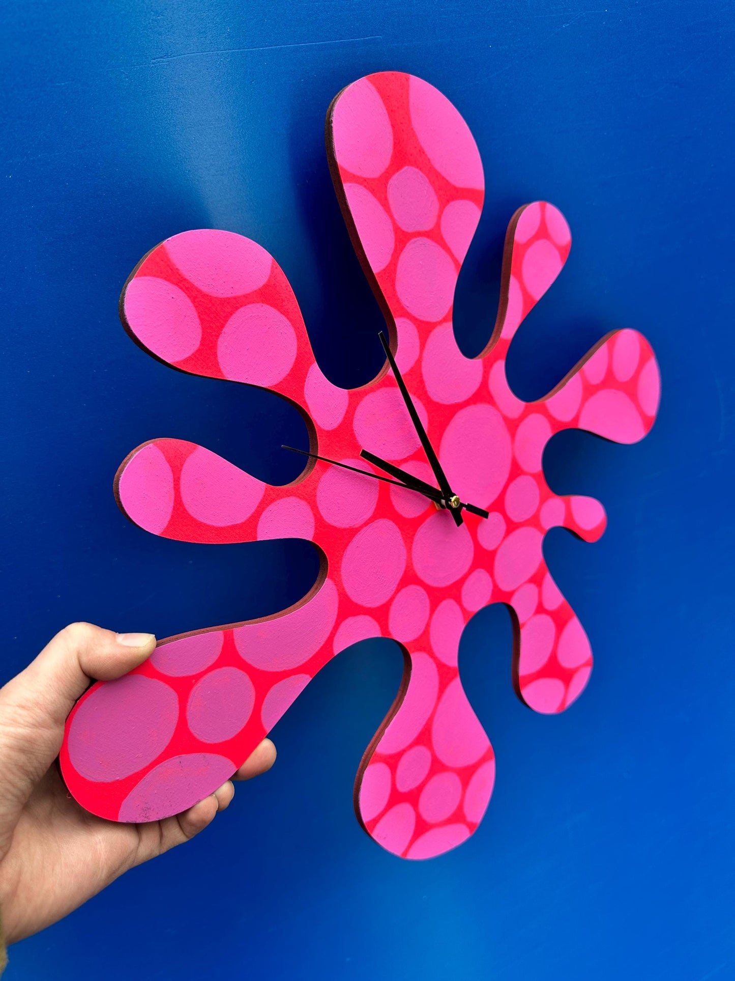 Bubble Design Hand Painted Splat Clock