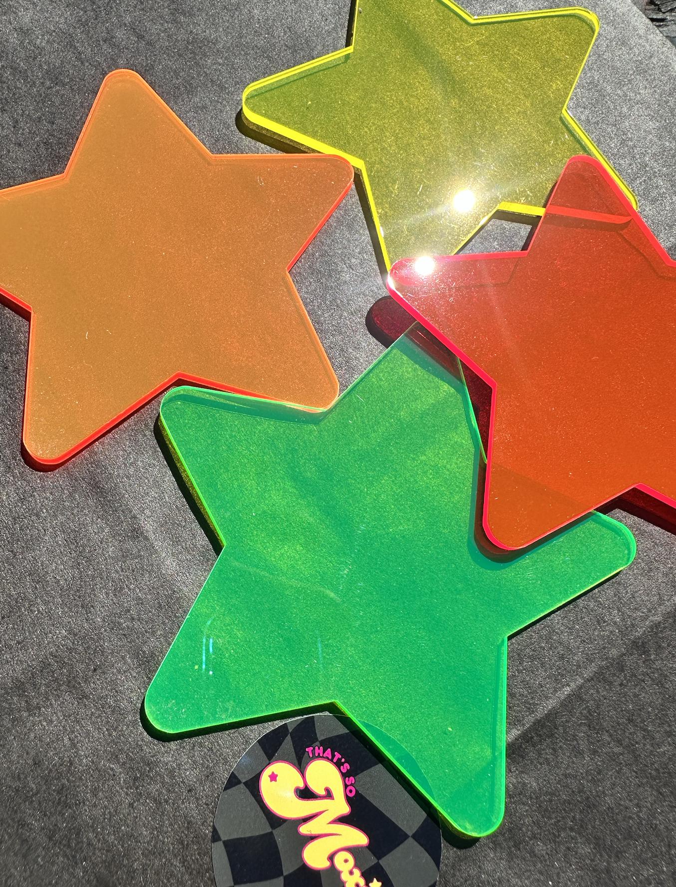 Neon Acrylic star Coaster Set (4)