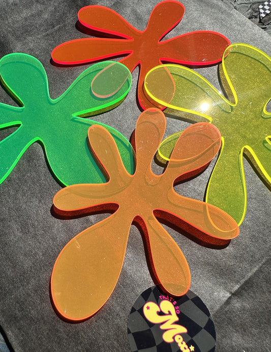 Neon Acrylic SPLAT Coaster Set (4)