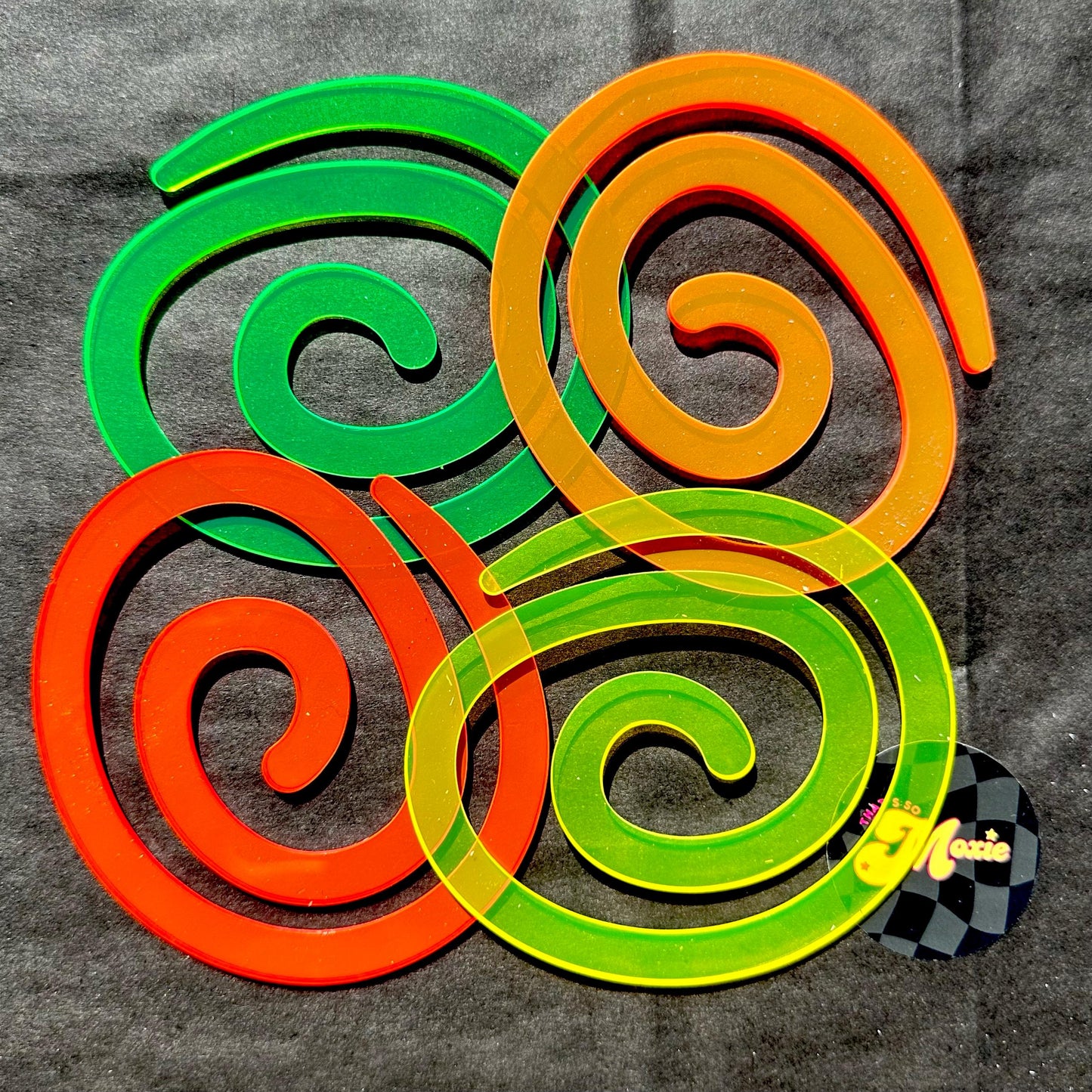 Neon Acrylic SWIRL Coaster Set (4)