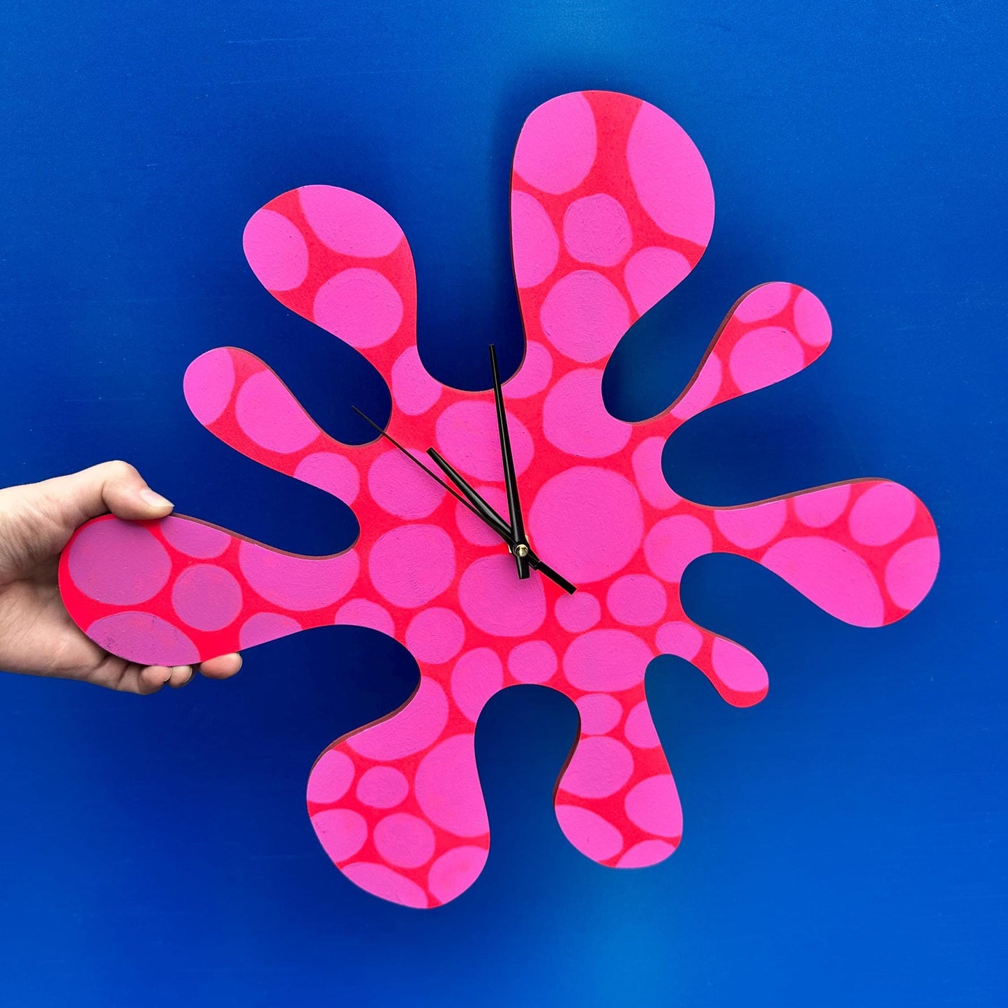 Bubble Design Hand Painted Splat Clock
