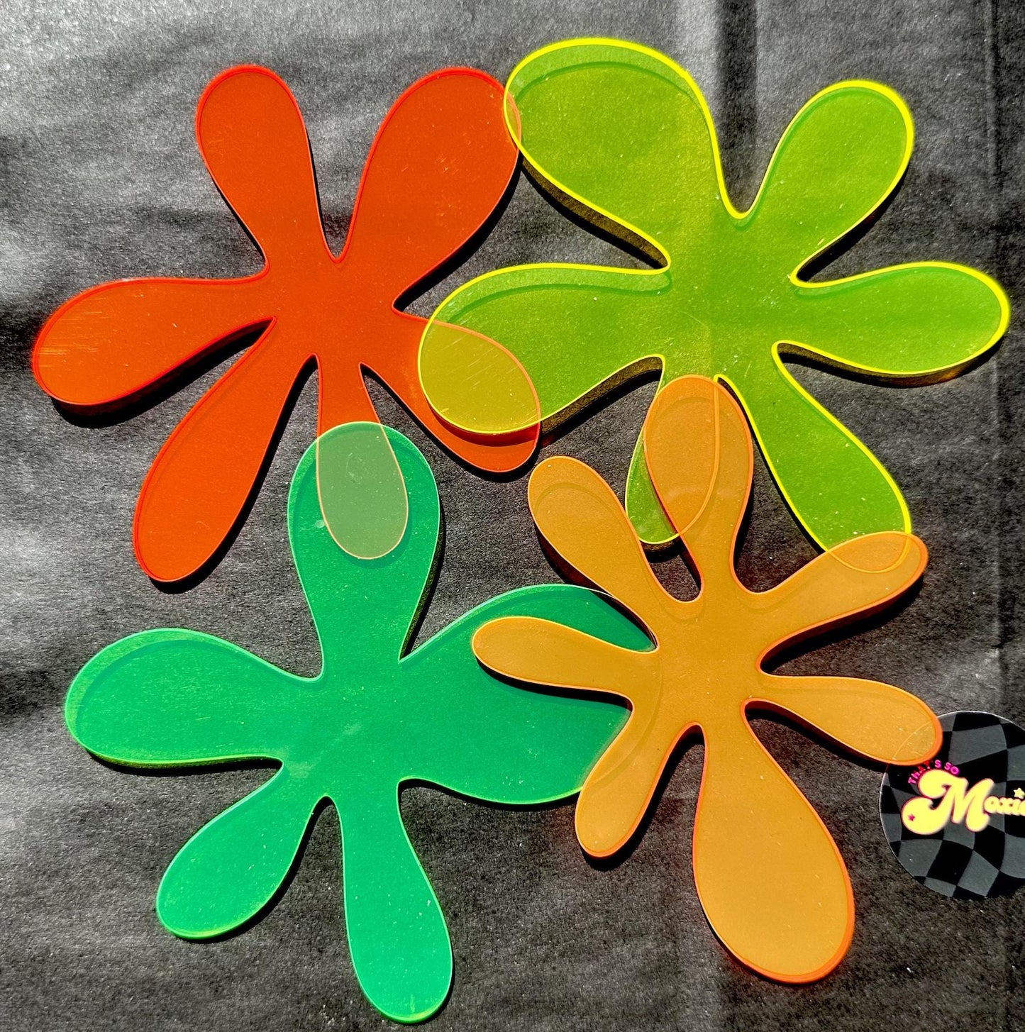Neon Acrylic SPLAT Coaster Set (4)