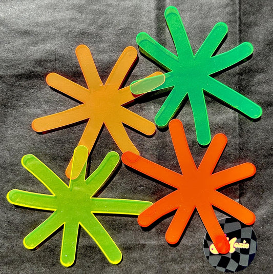 Neon Acrylic Asterisk Coaster Set (4)