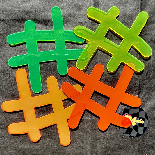 Neon Acrylic Hashtag Coaster Set (4)